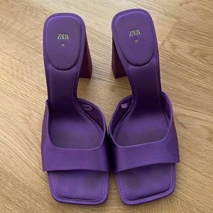 Zara Purple Satin Pumps